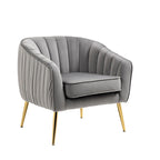 Fauteuil d'appoint moderne en velours avec ottoman pour salon/chambre à coucher/salon de manucure