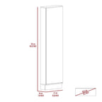 Meuble à chaussures Chimg, Miroir, Cinq étagères intérieures, Armoire à une porte, Finition blanche