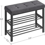 Étagère à chaussures à 3 niveaux pour entrée - 12,2P x 31,9L x 19,3H