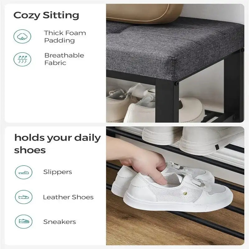 Étagère à chaussures à 3 niveaux pour entrée - 12,2P x 31,9L x 19,3H