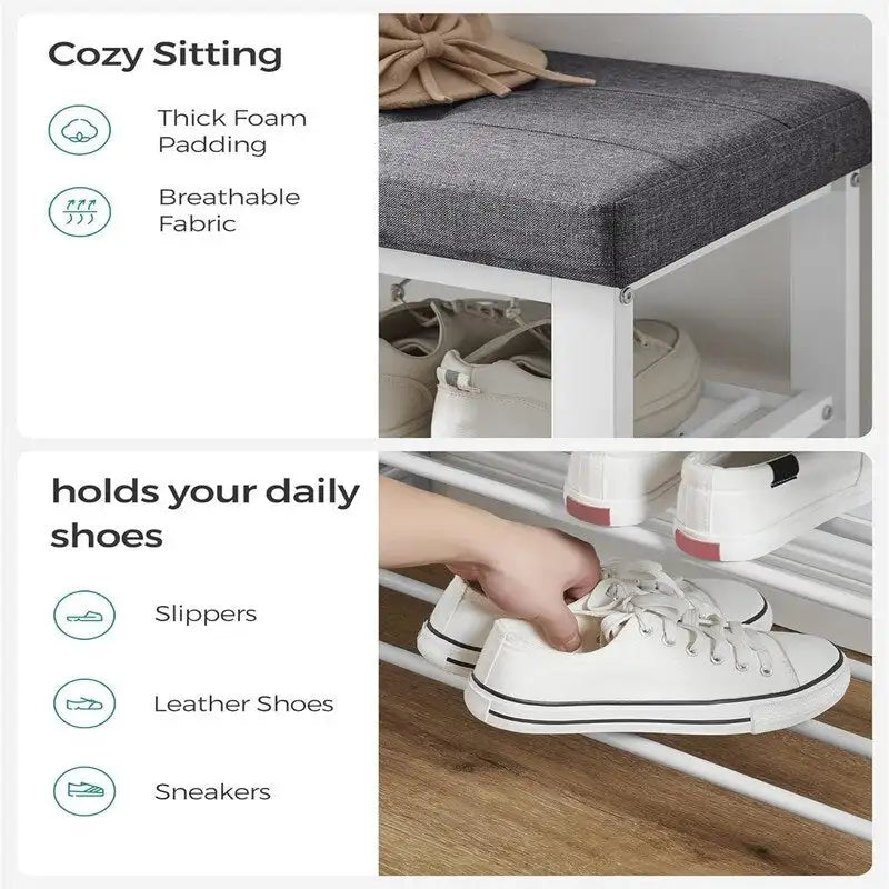 Étagère à chaussures à 3 niveaux pour entrée - 12,2P x 31,9L x 19,3H