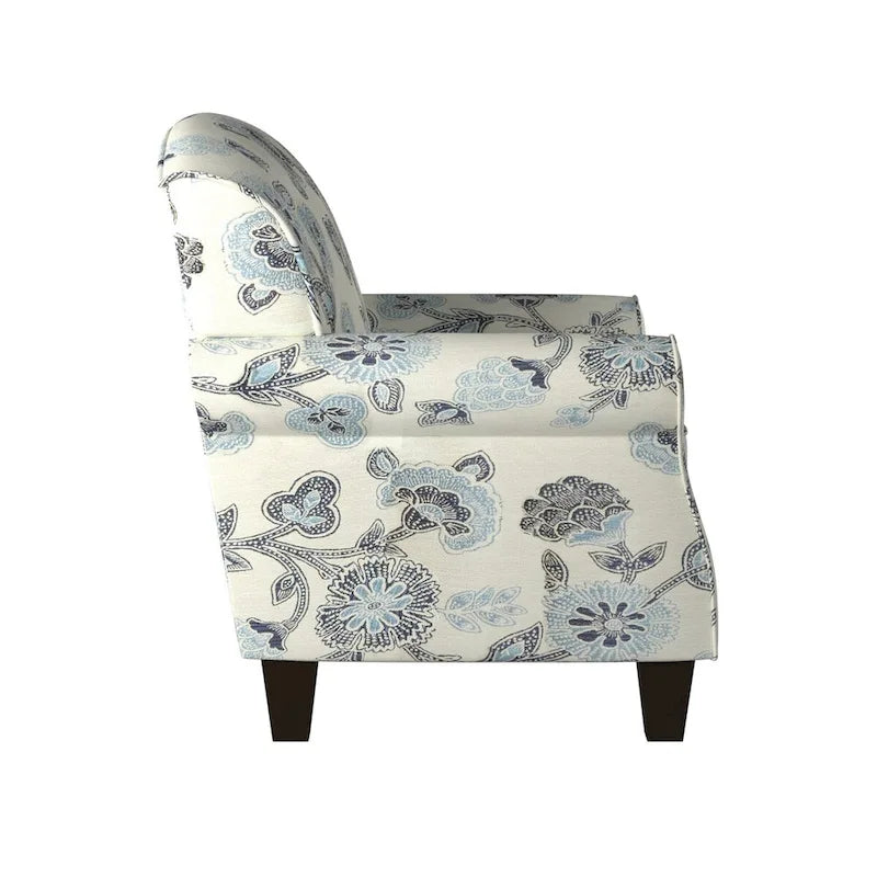 Fauteuil d'appoint Maya Indigo crème et bleu