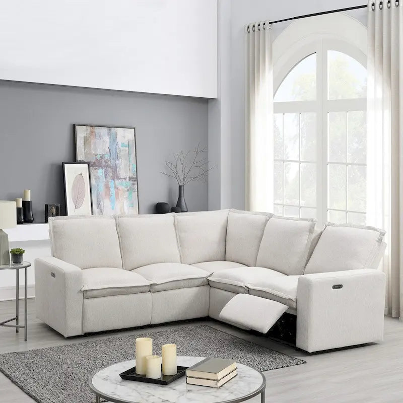 Fauteuil inclinable électrique Canapé d'angle en L, Siège de cinéma maison Fauteuil moelleux