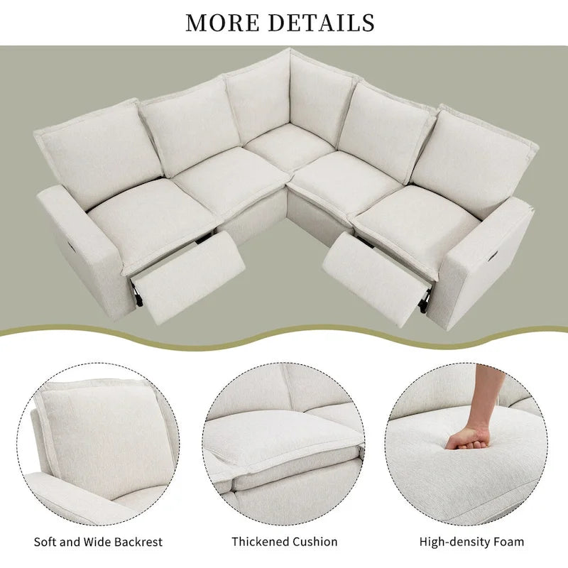 Fauteuil inclinable électrique Canapé d'angle en L, Siège de cinéma maison Fauteuil moelleux