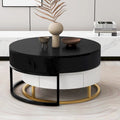 Tables basses gigognes rondes modernes à plateau relevable avec 2 tiroirs