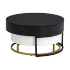 Tables basses gigognes rondes modernes à plateau relevable avec 2 tiroirs