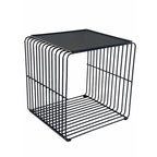 Table d'appoint Reo 16 pouces, cadre en métal noir en forme de cascade