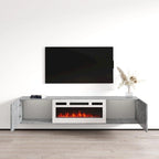 Meuble TV flottant Baja WH-EF avec cheminée