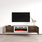 Meuble TV flottant Baja WH-EF avec cheminée