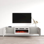 Meuble TV flottant Baja WH-EF avec cheminée