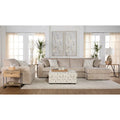 Canapé sectionnel Nason en velours côtelé à grosses côtes avec fauteuil et pouf de Roundhill Furniture