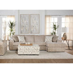 Canapé sectionnel Nason en velours côtelé à grosses côtes avec fauteuil et pouf de Roundhill Furniture