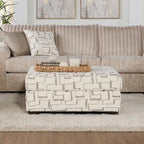 Canapé sectionnel Nason en velours côtelé à grosses côtes avec fauteuil et pouf de Roundhill Furniture