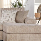 Canapé sectionnel Nason en velours côtelé à grosses côtes avec fauteuil et pouf de Roundhill Furniture