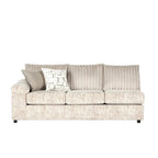 Canapé sectionnel Nason en velours côtelé à grosses côtes avec fauteuil et pouf de Roundhill Furniture