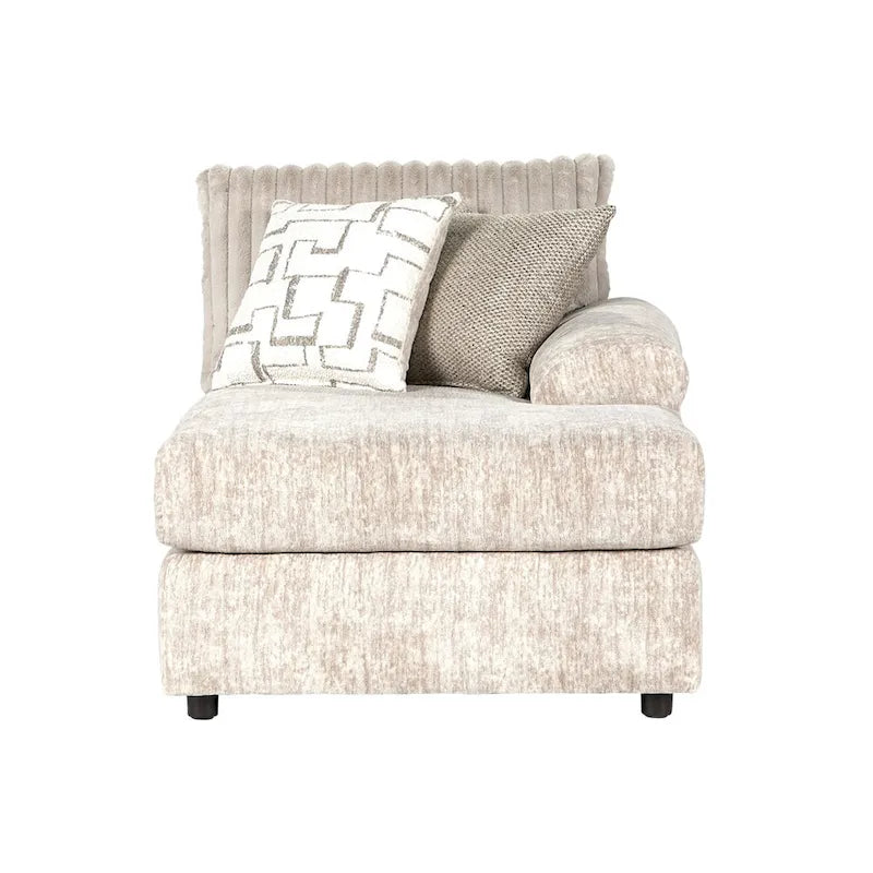 Canapé sectionnel Nason en velours côtelé à grosses côtes avec fauteuil et pouf de Roundhill Furniture