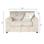 Canapé sectionnel Nason en velours côtelé à grosses côtes avec fauteuil et pouf de Roundhill Furniture