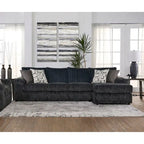 Canapé sectionnel Nason en velours côtelé à grosses côtes avec fauteuil et pouf de Roundhill Furniture
