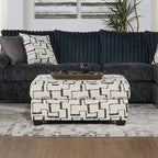 Canapé sectionnel Nason en velours côtelé à grosses côtes avec fauteuil et pouf de Roundhill Furniture