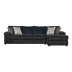 Canapé sectionnel Nason en velours côtelé à grosses côtes avec fauteuil et pouf de Roundhill Furniture