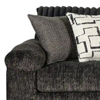 Canapé sectionnel Nason en velours côtelé à grosses côtes avec fauteuil et pouf de Roundhill Furniture