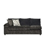 Canapé sectionnel Nason en velours côtelé à grosses côtes avec fauteuil et pouf de Roundhill Furniture