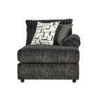 Canapé sectionnel Nason en velours côtelé à grosses côtes avec fauteuil et pouf de Roundhill Furniture