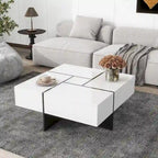 Table basse avec 4 compartiments de rangement cachés