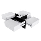 Table basse avec 4 compartiments de rangement cachés