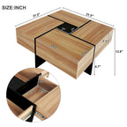 Table basse avec 4 compartiments de rangement cachés
