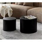 Tables gigognes lot de 2, ensemble de tables basses en MDF pour salon