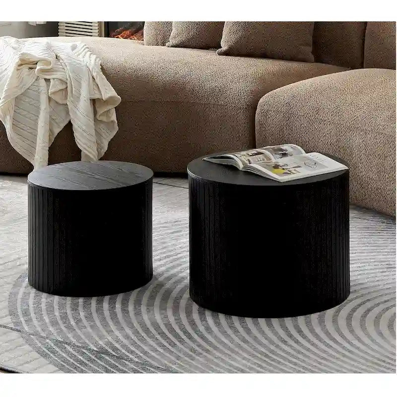Tables gigognes lot de 2, ensemble de tables basses en MDF pour salon