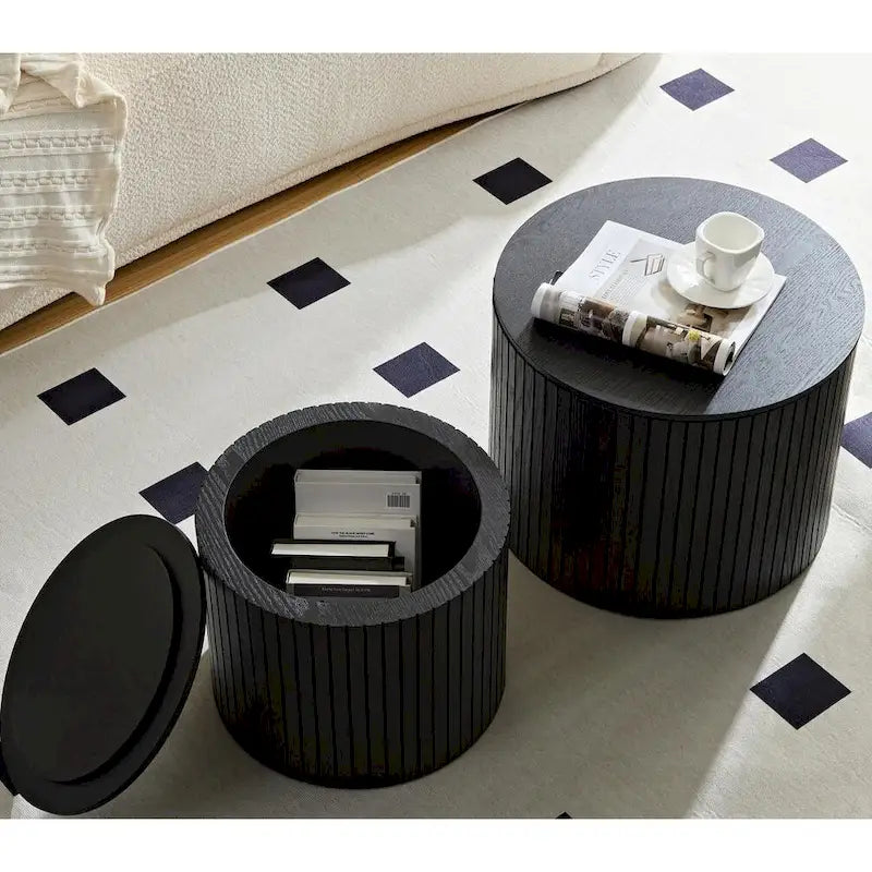 Nested Table Set 2 Pieces, Mdf Coffee Table Set Living Room