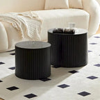 Tables gigognes lot de 2, ensemble de tables basses en MDF pour salon