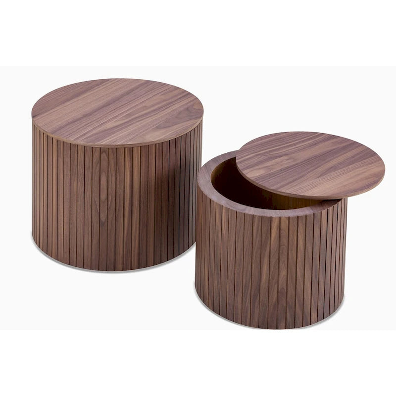 Tables gigognes lot de 2, ensemble de tables basses en MDF pour salon