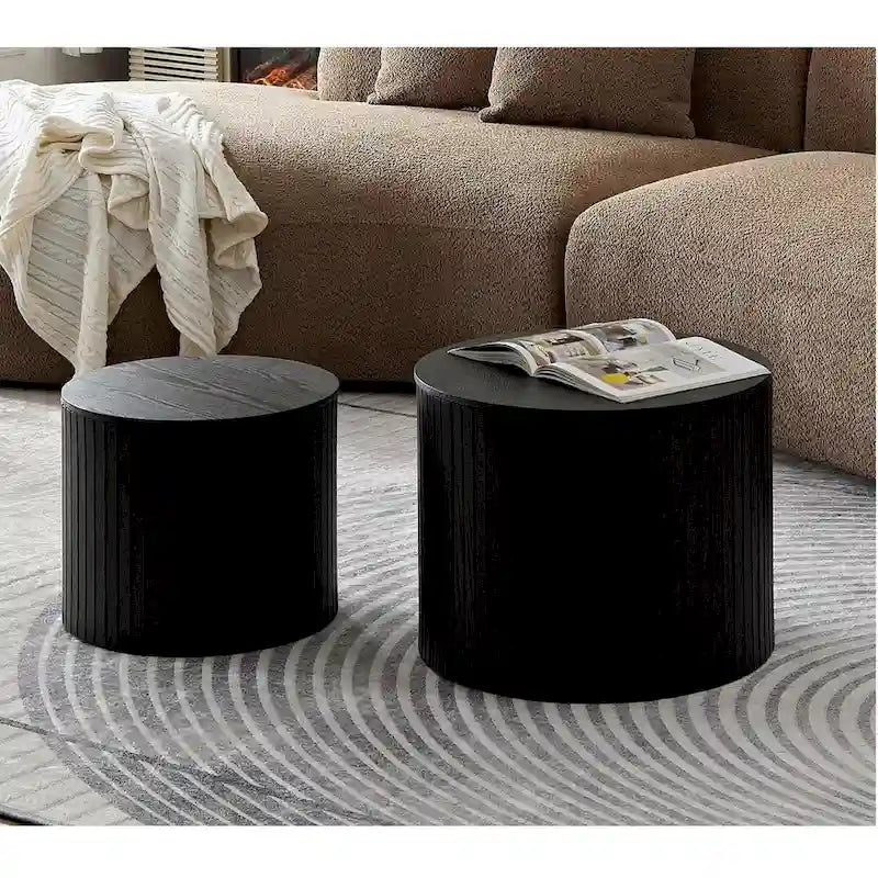 Tables gigognes lot de 2, ensemble de tables basses en MDF pour salon