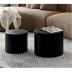 Tables gigognes lot de 2, ensemble de tables basses en MDF pour salon
