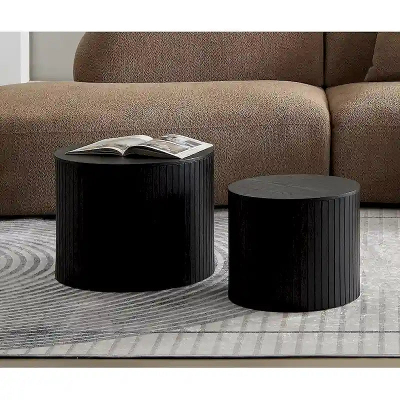 Tables gigognes lot de 2, ensemble de tables basses en MDF pour salon