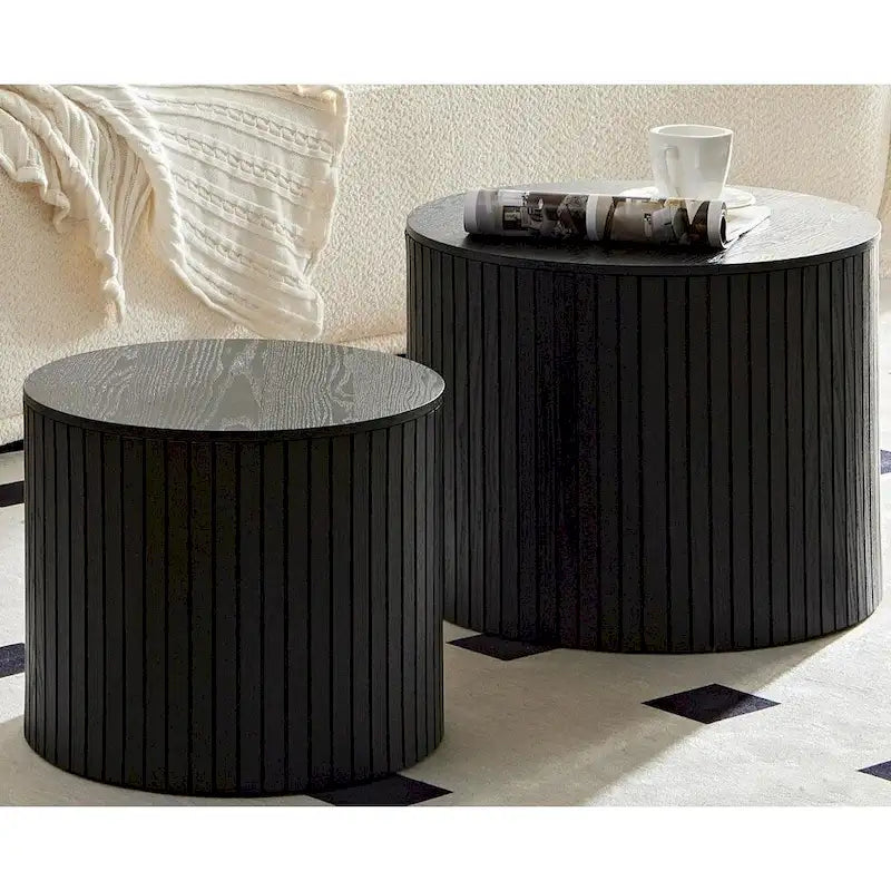 Tables gigognes lot de 2, ensemble de tables basses en MDF pour salon