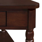 33.8Petite Table d'angle triangulaire, Table d'appoint d'angle en bois pour petits espaces, Table d'appoint d'angle à 3 niveaux avec pieds en bois massif