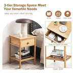 Tables d'appoint en bambou - Lot de 2 - 40,6P x 40,6L x 61H cm