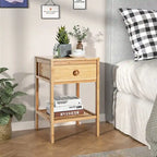 Tables d'appoint en bambou - Lot de 2 - 40,6P x 40,6L x 61H cm