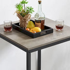 Ensemble table de bar 3 pièces style industriel Grondin avec 2 tabourets de bar en PU souple et dossier, ensemble de salle à manger hauteur comptoir pour 2
