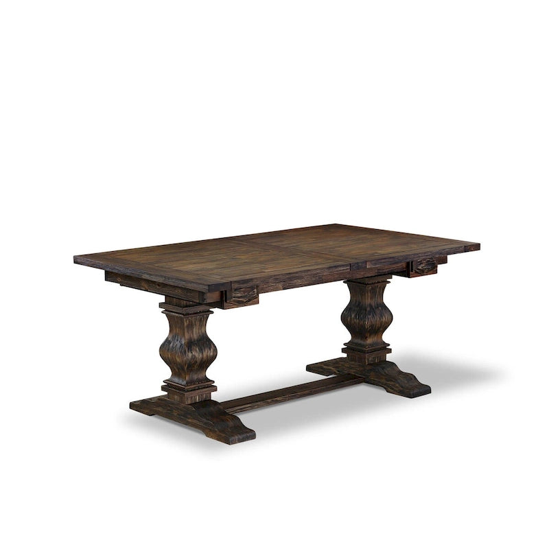 Ensemble de salle à manger East West Furniture composé d'une table rectangulaire en bois et de chaises rembourrées, jacobéen (options de pièces)