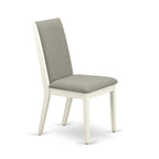 East West Furniture Ensemble de table de cuisine 9 pièces - une table à manger ovale et 8 chaises en tissu Shitake Linen, Linen White