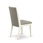 East West Furniture Ensemble de table de cuisine 9 pièces - une table à manger ovale et 8 chaises en tissu Shitake Linen, Linen White
