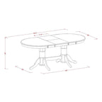 East West Furniture Ensemble de table de cuisine 9 pièces - une table à manger ovale et 8 chaises en tissu Shitake Linen, Linen White