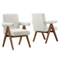 Chaise de salle à manger Lyra en tissu bouclé – Lot de 2