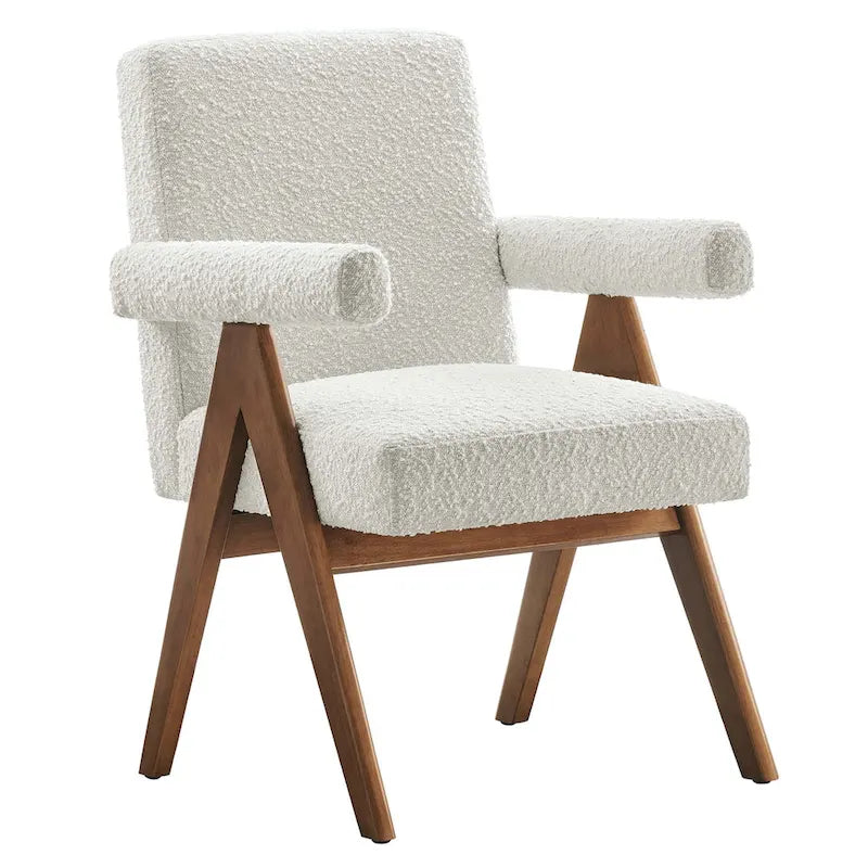 Chaise de salle à manger Lyra en tissu bouclé – Lot de 2