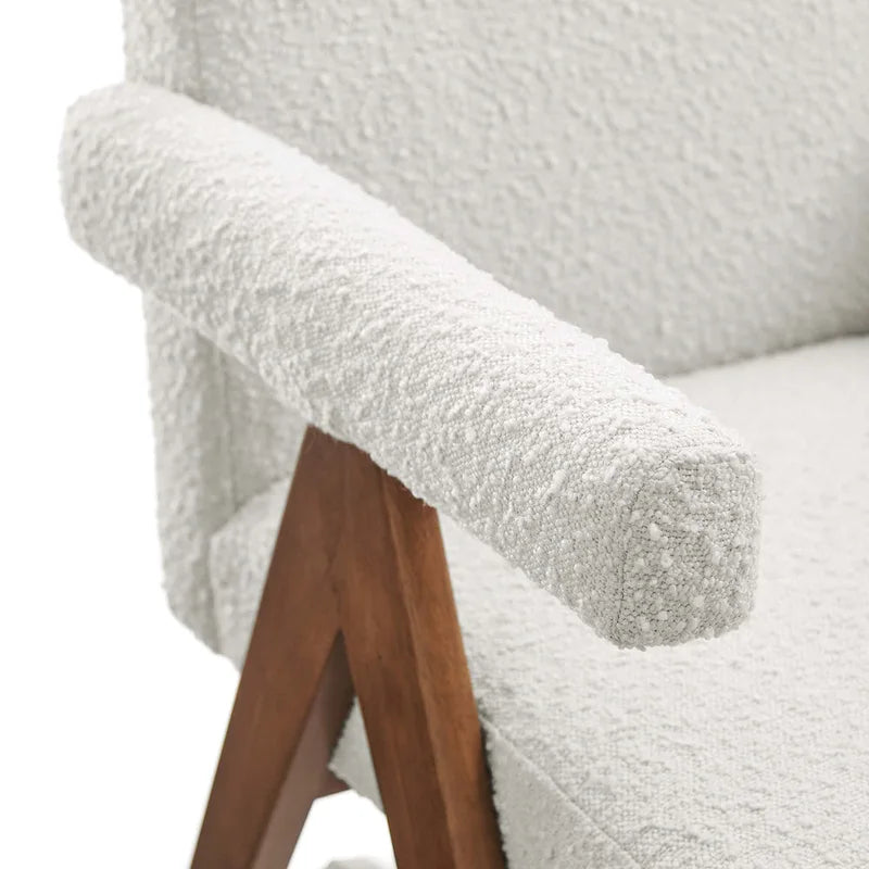 Chaise de salle à manger Lyra en tissu bouclé – Lot de 2